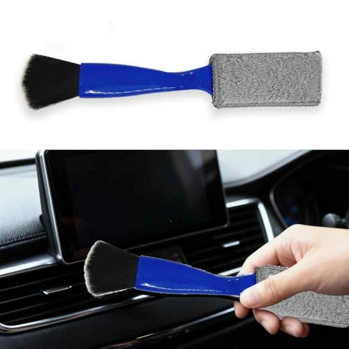 Double-Headed Car Cleaning Brush, Car Detailing Brush, Durable, Easy to Store Without damaging Interior Surfaces; Suitable for Cleaning dashboards (1PCSBlue) - color: 1PCSBlue