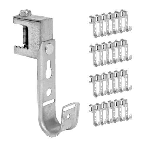 ICC Beam Clamp J Hook 3/4” Without Retainer Clip - Galvanized Steel Cable Management Hooks for Hanging Cable to Beams - Rust-Resistant, EIA and TIA Compliant - 3/4 Inch 25 Pack - size: 3/4 in, style: Beam Clamp