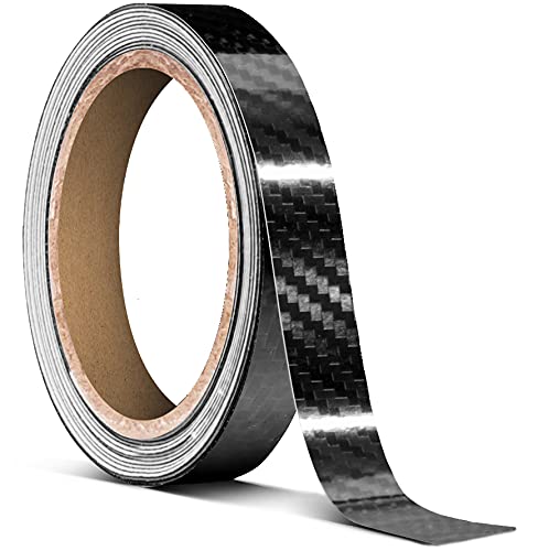 VViViD High Gloss Epoxy Black Carbon Fiber Vinyl Detailing Wrap Tape DIY Roll (0.5" x 20ft) - size: 0.5" x 20ft