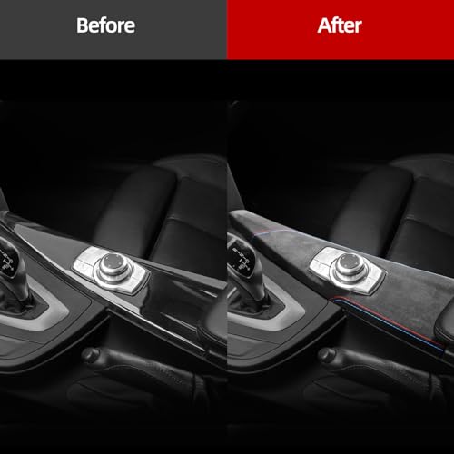 Betterhumz Car Center Console Multimedia Button Panel Trim Cover for Alcantara for BMW F30 F32 F34 2013-2019 328i 320i 318li 435i 420i 430i 425i Molding Sticker Interior Accessories