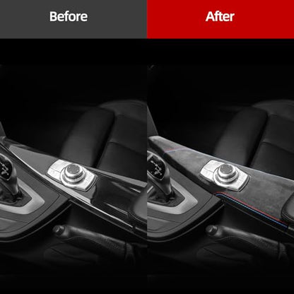 Betterhumz Car Center Console Multimedia Button Panel Trim Cover for Alcantara for BMW F30 F32 F34 2013-2019 328i 320i 318li 435i 420i 430i 425i Molding Sticker Interior Accessories