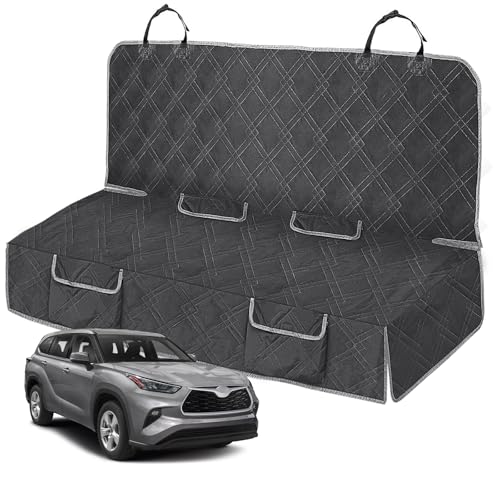 Dog Car Seat Cover Compatible with Toyota Highlander 2013-2024 2025, Waterproof Pet Bench Seat Cover for Back Seat, 600D Heavy Duty Scratch Proof Nonslip Truck Seat Covers for Dogs - size: 2013-2025 Highlander