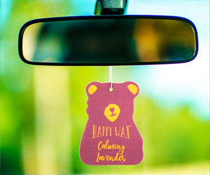 Happy Wax Relax and Refresh Mix Hanging Car Cub Air Fresheners Infused with Natural Essential Oils, 4 Ct. Variety Pack - Contains Calming Lavender, Fresh Cotton, Lemon, and Vanilla Sandalwood
