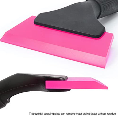 EHDIS Small Squeegee 5 inch Rubber Window Tint Windshield Scraper for Car,Glass, Mirror, Shower, Door,Bathroom Cleaning (Pink) - color: Pink