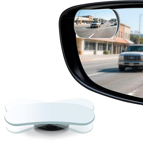 LivTee Blind Spot Mirrors, Flat Oval HD Glass Frameless Convex Rear View Mirrors, Wide Angle Adjustable Stick for Side Mirror, Automotive Exterior Accessories for Car, SUV & Trucks, Pack of 2 - color: Flat Oval, size: Pack of 2