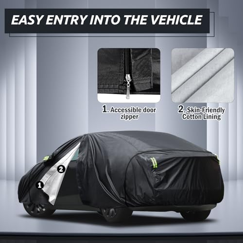 Migaven 6 Layers Car Cover Custom Fit for Model Y Car Cover 2020-2024 Waterproof Full Exterior Cover Rain Snow Protection with Charging Port Ventilated Mesh Door Zipper - size: 6layer for Model Y