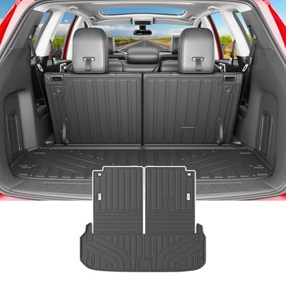 powoq 7 Seats Cargo Mat Compatible with 2013-2020 Nissan Pathfinder Trunk Mat 13 Infiniti JX35 & 14-20 Infiniti QX60 Replacement for 2013-2020 Pathfinder Accessories (Trunk Mat with Backrest Mats) - size: Compatible With Pathfinder/Qx60 | 2013-2020