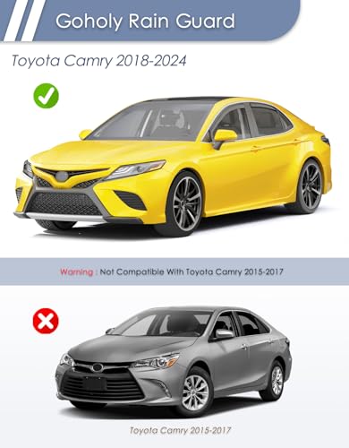 in-Channel Window Rain Guard for Fit for Toyota Camry 2018-2024 Rain Guards Side Window Visors Low Profile Vent Visor Window Deflectors Vent Shades Car Accessories - size: 2018-2024 Toyota Camry