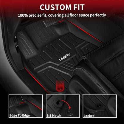 LASFIT Floor Mats for Honda CR-V CRV 2022 2021 2020 2019 2018 2017 (Gasoline & Hybrid), All Weather Custom Fit TPE Floor Liners, 1st & 2nd Row, Black (EX/EX-L/LX/Touring/Sport/Special Edition) - style: 2）For Honda CR-V | 2017-2022 | 1st & 2nd Row