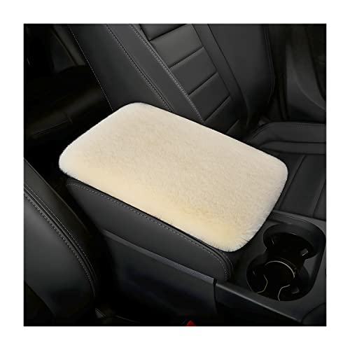 Fluffy Car Armrest Cover, Universal Car Center Console Pad, Car Armrest Seat Box Cover Decor Accessories For Women Men, Armrest Seat Box Cover Protector For Most Vehicle, SUV, Truck, Car (Beige) - color: Beige