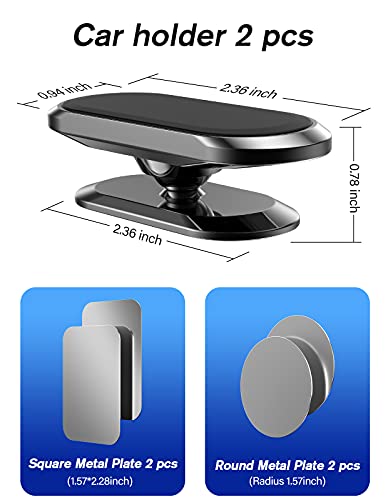 Magnetic Phone Holder for Car[2 Pack],Phone Holders for Your car [Upgrade Magnet] -360 Rotation,Car Magnet Phone Mount Compatible with All Cell Phone - color: Black