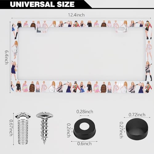 Pop Singer License Plate Frames, 2 Pack Album Inspired Music Lover Fans Gift Car Plate Frame, Stainless Steel License Plate Holders Covers with Free Screws Fasteners Caps (Pop Singer) - color: Pop Singer