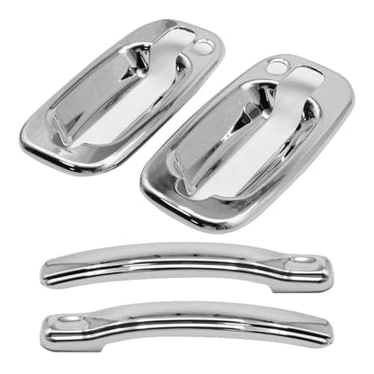 Anxingo 2 Pcs Chrome Door Handle Covers, Replacement for Chevrolet Tahoe/Silverado/Suburban 00-06, Replacement for GMC Sierra 96-06 / Yukon 00-06, with Passenger Keyhole