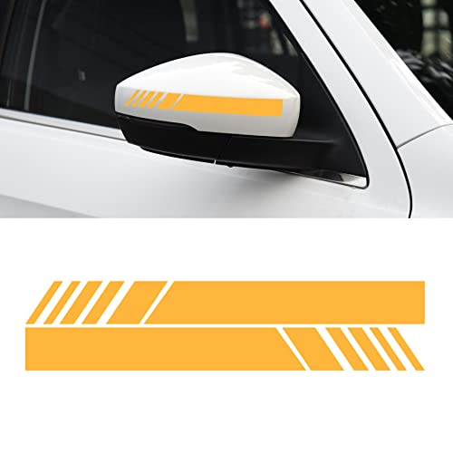 SINGARO Car Rear View Mirror Stickers Decor Car Body Sticker Vinyl 4pcs (Yellow) - color: Yellow