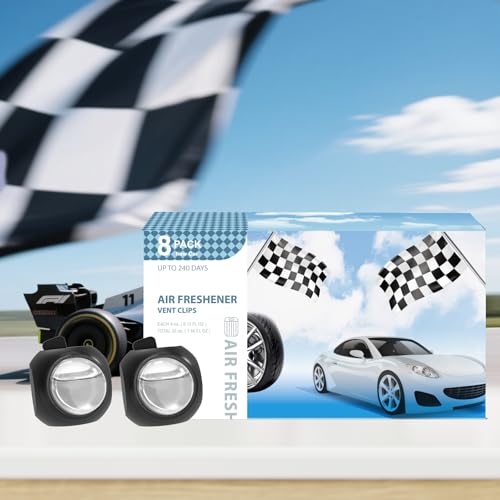 Car Air Freshener Vent Clips, 8 Pack, Provides Long-Lasting Scent, Up to 240 Days, Odor Eliminator (New Car Scent) - color: New Car