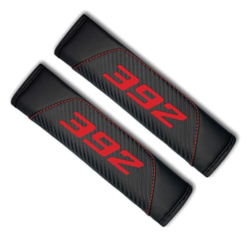 2Pcs Carbon Fiber Leather Seat Belt Cushions Shoulder Pad Soft for Dodge Challenger Durango SRT 392 Accessories,Car Seat Belt Pads Safety Belt Cover Pad (Black 392) - color: Black 392
