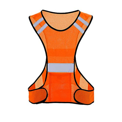 TCCFCCT Reflective Running Vest, High Visibility Running Gear with Large Pocket - color: 1 Pack Mesh Orange