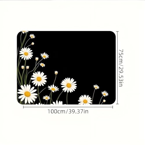 Universal Car Trunk Mat 29" x 39", Daisy Design Print All Weather Trunk Protection Cargo Liner, Durable Cargo Mat Rear Trunk Liner, Stylish Vehicle Interior Accessories Suitable for Most Car Models - color: Daisy Design Print