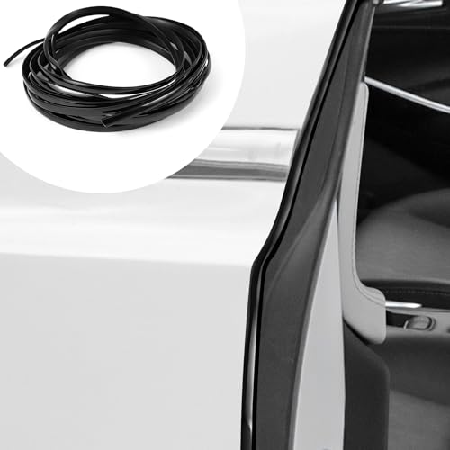 Car Door Edge Guard, 16.4Ft (5M) U Shape Car Door Edge Trim, Anti-Collision Automotive Door Edge Trim Seal Protector, Universal Anti-Scratch Vehicle Protection Accessories (Black) - color: Black