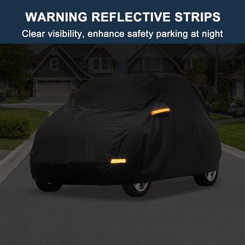 X AUTOHAUX Car Cover for Smart Fortwo 2007-2019 Aluminum Film Outdoor Waterproof Sun Rain Snow Hail Protection with Driver Door Zipper - size: for Smart Fortwo 2007-2019
