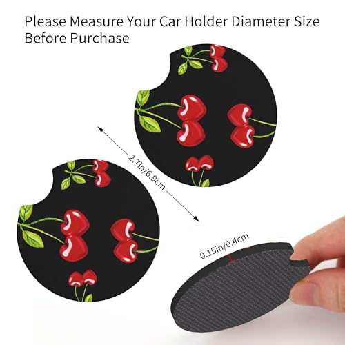 Cherry Hearts Red Steering Wheel Cover Cherry Hearts Red Steering Wheel Cover Car Women Breathable Universal for 14-15 Inch Anti-Slip 2 Pieces Car Coasters for Men Women - color: Cherry Hearts