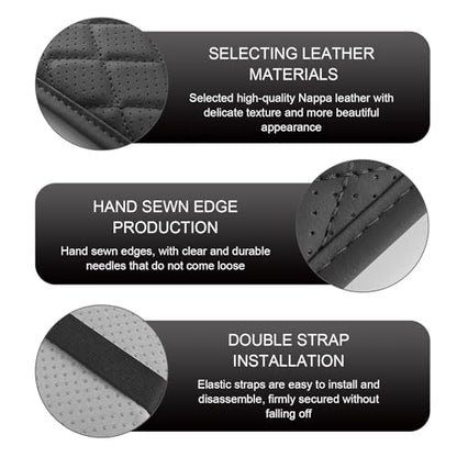 Car Center Console Cover, Leather Automotive Armrest Cushion with 2 Storage Bags, Breathable Armrest Cover, Universal Waterproof Arm Rest Protection Pad for SUV, Sedan, Truck (Black) - color: Black