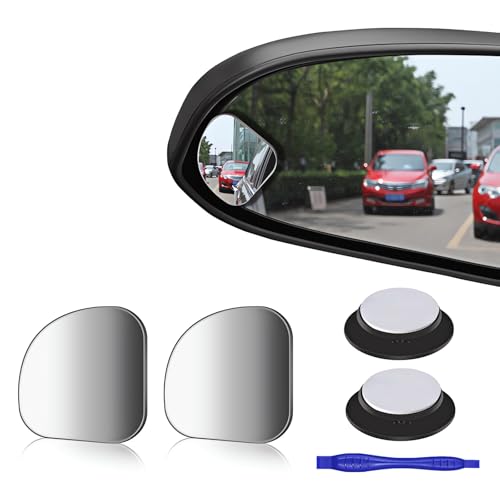 2 pcs Blind Spot Mirrors, HD Glass Convex 360° Wide Angle Side Rear View Mirror with ABS Housing for Cars SUV and Trucks - color: Silver, size: 2.5 inch