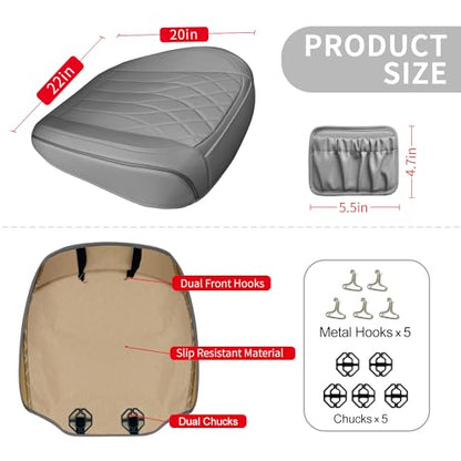 BEITK 2 Pack Leather Front Car Seat Cover Bottom Car Seat, Universal Anti-Slip Driver Car Seat Protectors with Storage Pocket, Waterproof Bottom Auto Seat Cushion Pad Mat for Most Vehicles(Gray) - color: cushion pair gray
