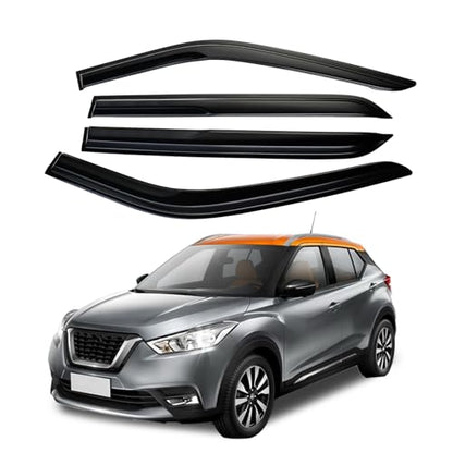 Tape-On Side Window Visor Deflectors for 2018-2023 N-issan Kicks S SV SR Smoke Tinted Rain Guards Shield Shade - size: 2018-2023 N-issan Kicks