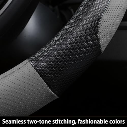 zipelo Elastic Stretch Steering Wheel Cover, Microfiber Breathable Ice Silk, Universal 15 Inch Anti-Slip Car Steering Wheel Protector, Warm in Winter and Cool in Summer for Women (Style1-Gray) - color: Style1-Gray