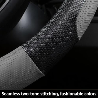 zipelo Elastic Stretch Steering Wheel Cover, Microfiber Breathable Ice Silk, Universal 15 Inch Anti-Slip Car Steering Wheel Protector, Warm in Winter and Cool in Summer for Women (Style1-Gray) - color: Style1-Gray