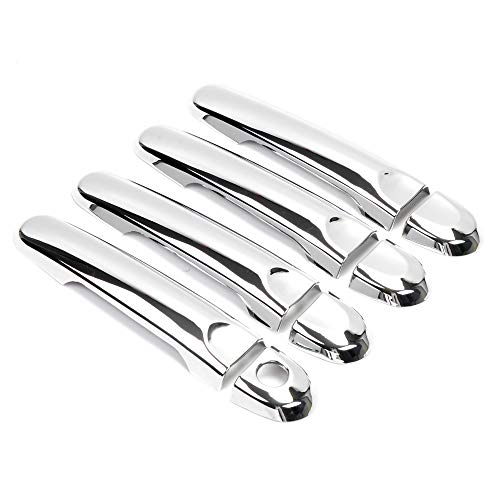 Dreamseek 8Pcs 4 Door Handle Cover Compatible with NlSSAN Versa 2012-2019, Juke 2011-2015, Cube 2009-2014 Exterior ABS Molding Protector Chrome Trim (w/o Smart Keyhole)