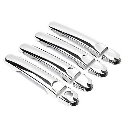 Dreamseek 8Pcs 4 Door Handle Cover Compatible with NlSSAN Versa 2012-2019, Juke 2011-2015, Cube 2009-2014 Exterior ABS Molding Protector Chrome Trim (w/o Smart Keyhole)
