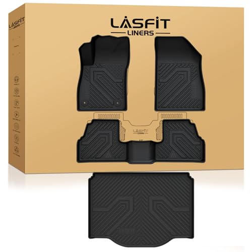 LASFIT Floor Mats & Cargo Liner for Chevrolet Chevy Trax 2014-2022 & Buick Encore 2013-2022, All Weather TPE Custom Fit Floor Mats for Cars, Car Mats Full Set for Chevy Trax Accessories, Black (4PCS) - size: Floor Mats for Chevy Trax/Buick Encore 2014-202