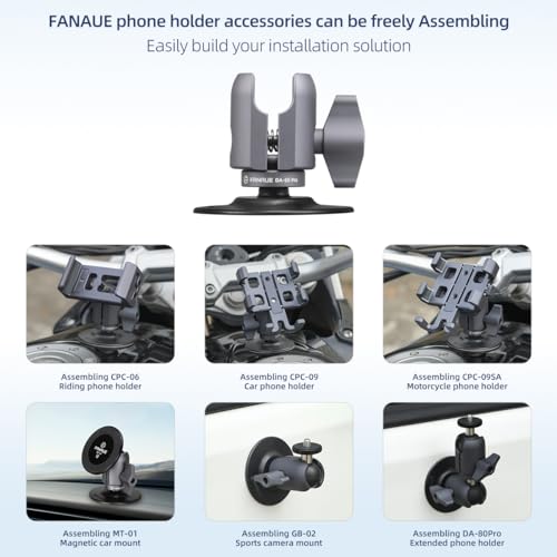 FANAUE SC-0380P Single Socket Arm Flex Holder Adhesive Base for RAM Mounts 1 inch Ball Head and Motorcycle Phone Mount, VHB Sticky Adhesive can Mounted on Windshields, Dashboards ect Car Accessories.