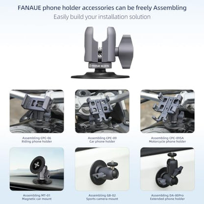 FANAUE SC-0380P Single Socket Arm Flex Holder Adhesive Base for RAM Mounts 1 inch Ball Head and Motorcycle Phone Mount, VHB Sticky Adhesive can Mounted on Windshields, Dashboards ect Car Accessories.