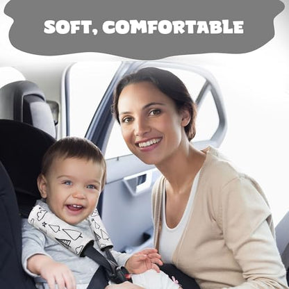 Car Seat Strap Covers for Babies Soft Car Seat Belt Covers, Mink Car Seat Straps Shoulder Pads for Boys and Girls, Black - color: Black