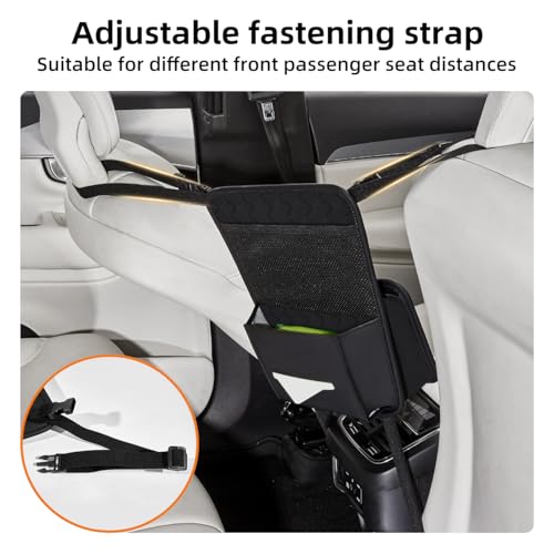 Purse Holder for Car,Car Purse Holder Between Seats,PU Leather Seat Back Organizer,Large Capacity Bag,Car Net Pocket Handbag Holder,Pet Barrier(Black) - color: Black