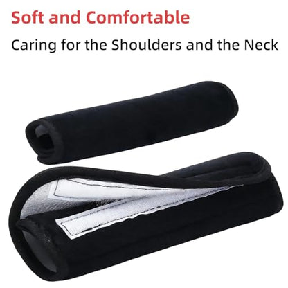 2 Pack Soft Seat Belt Cover Pad with Embroidered Fabric Sticker (Queen) - Comfortable Seatbelt Covers for All Cars and All Ages - Seat Belt Extender Shoulder Pad - Seatbelt Cushion for Backpack - size: Queen