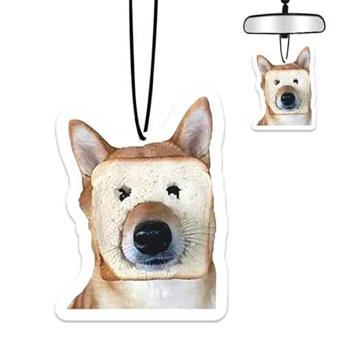 Funny Dog Air Freshener Hanging for Car Scented Ornaments Mirror Cute Car Fresheners Dogs Car Accessories Auto Interior Decor Scent Home Bathroom Closet Dog Gifts for Women Men - color: Bread Dog