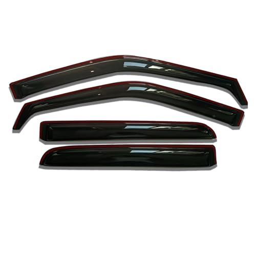 in-Channel Window Visors Rain Guards Side Wind Deflectors for Ford F150 2015-2020 SuperCrew/Crew Cab, Ford F250-F550 2017-2025 Super Duty SuperCrew/Crew Cab, Vent Guard Shade Sun 194975 4-Pieces Set - size: 2015-2020 F150 Crew cab In-Channel