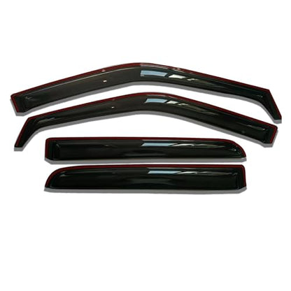 in-Channel Window Visors Rain Guards Side Wind Deflectors for Ford F150 2015-2020 SuperCrew/Crew Cab, Ford F250-F550 2017-2025 Super Duty SuperCrew/Crew Cab, Vent Guard Shade Sun 194975 4-Pieces Set - size: 2015-2020 F150 Crew cab In-Channel
