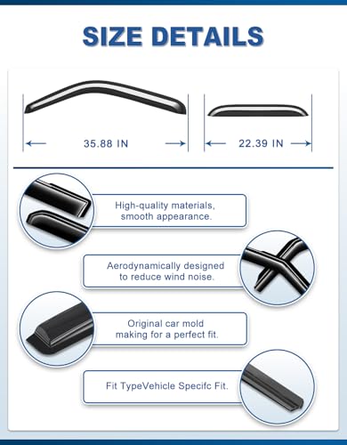Out-Channel Window Rain Guards Fit for 1999-2006 Chevy Silverado/GMC Sierra Extended Cab, Window Visors Vent Visors Vent Shades Wind Deflector Dark Smoke Car Tape-on with Thicker 4PCS - size: Fit for 1999-2007 Silverado&Sierra Extended Cab