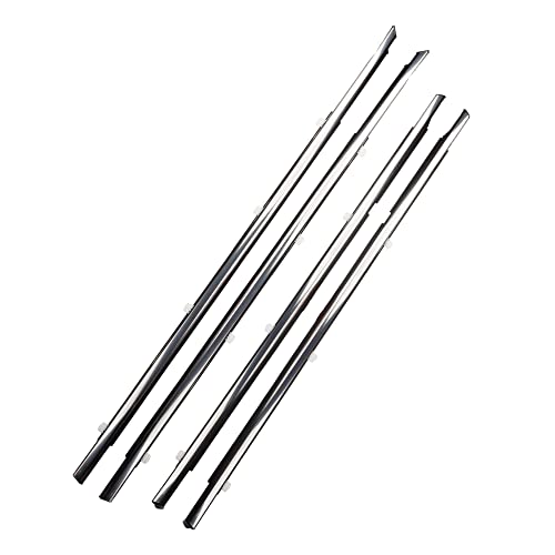 Dasbecan 4Pcs Weatherstrip Window Seal Chrome Car Window Moulding Trim Compatible with Honda Accord 2008-2012 Replaces#72410-TA0-A01 72450-TA0-A01 72910-TA0-A01 72950-TA0-A01