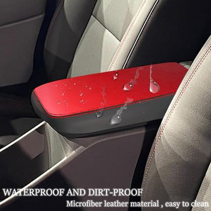 Car Armrest Cover Waterproof Center Console Pad Scratch Resistance Box Cover Anti-Scratch Leather Protector Pad for Chevy Trax 2024 2025 2026 Accessories(Red + Black) - color: Red + Black