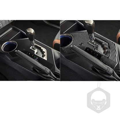 NVCNX Real Premium Carbon Fiber Car Center Console Automatic Transmission Gear Shift Panel Cover Decal Compatible with Toyota RAV4 2013 2014 2015 XLE LE Limited Interior Trim Kit Accessories Black - A - color: 2013-2015 Gear Shift Panel Trim - Kit a