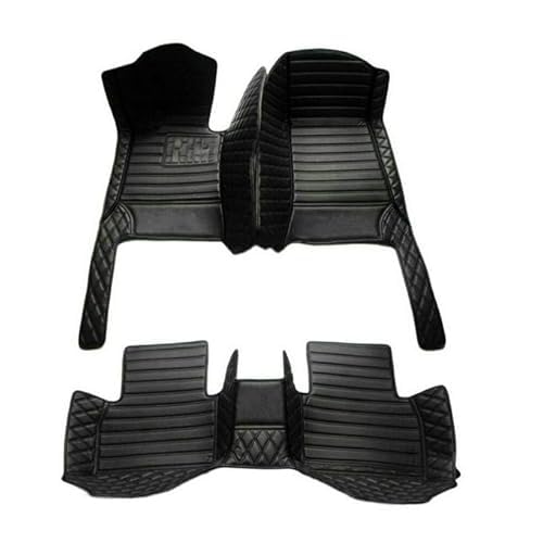 Add Personal Touch to Your Vehicle with IMEISH Customizable Logo Text Car Mats for 99% of vehiclesPads Protection Non-Slip Leather Floor Liners (Black Stitching) - color: Black stitching