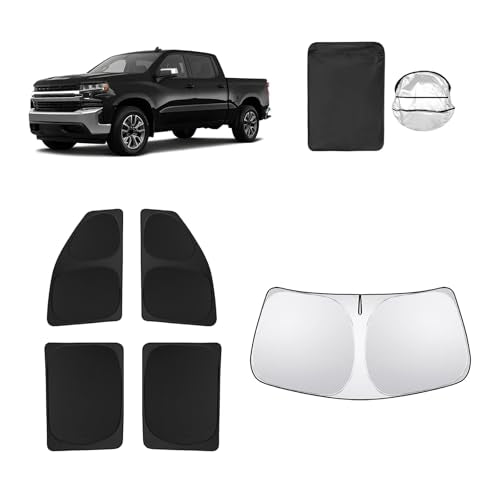 5pcs Car Window Shades for Chevrolet Silverado 2500 4WD LTZ 2020-2026 Accessories,Windshield Side Rear Full Sunshade,Sun Visor UV Blocking, Privacy Protection and Blackout for Camping Outdoor - size: for 2014-2019 Chevrolet/Chevy Silverado