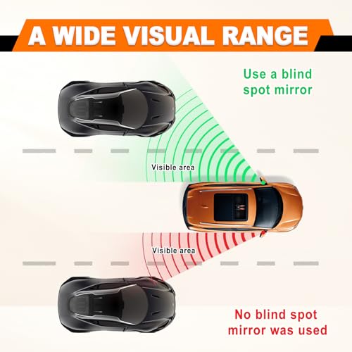 2Pcs Heart Shaped Blind Spot Mirrors for Cars – Convex Rearview, Wide Angle Adjustable Stick for Side Mirror, Car Accessories for Cars, Suvs, Trucks