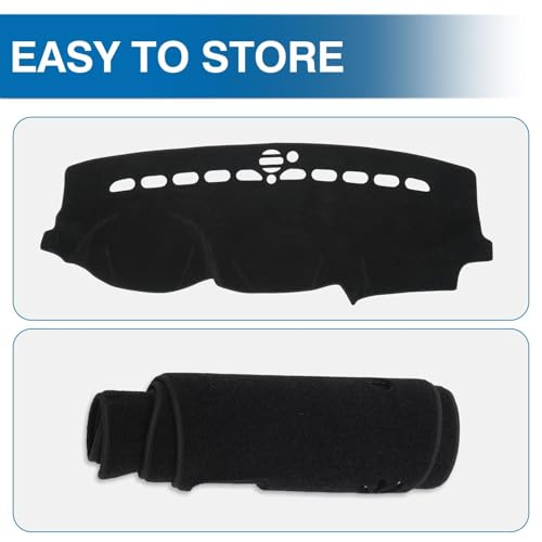 KUST Black Dash Cover for 2011-2022 Jeep Grand Cherokee (NOT for Jeep Cherokee & Grand Cherokee L) Non-Slip Dashboard Cover Polyester Interior for Grand Cherokee Accessories No Glare - size: Grand Cherokee 11-22(black)